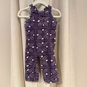 Ade + Ayo Overalls Purple Printed with White Pattern 0-3m